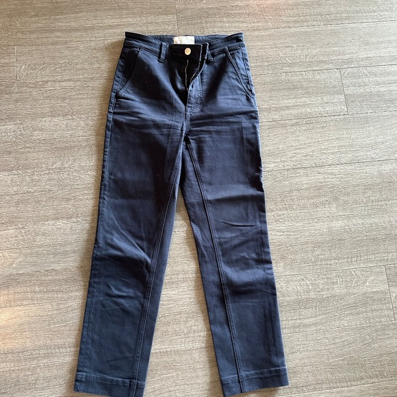 Everlane The Slim Leg Crop Pant Sz 0 in Navy - Picture 2 of 4